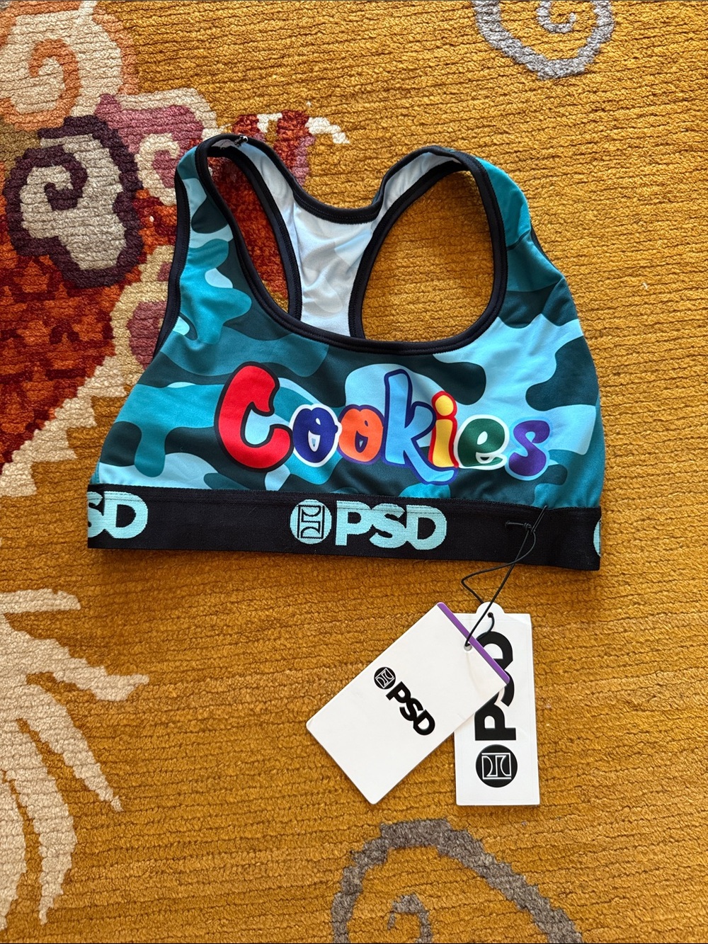 PSD Blue & Teal Camo 'Cookies' Sports Bra